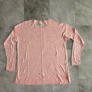 Pink Long Sleeve Sweater Andeawy Sweater Size XXL Lightweight Knit Peach Tunic